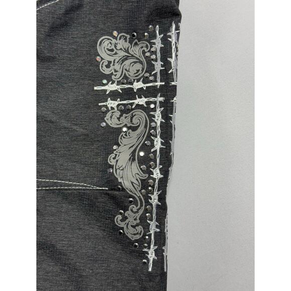 Cowgirl Hardware Women's Gray Rhinestone Cross Shell Jacket - Size L - Picture 3 of 5